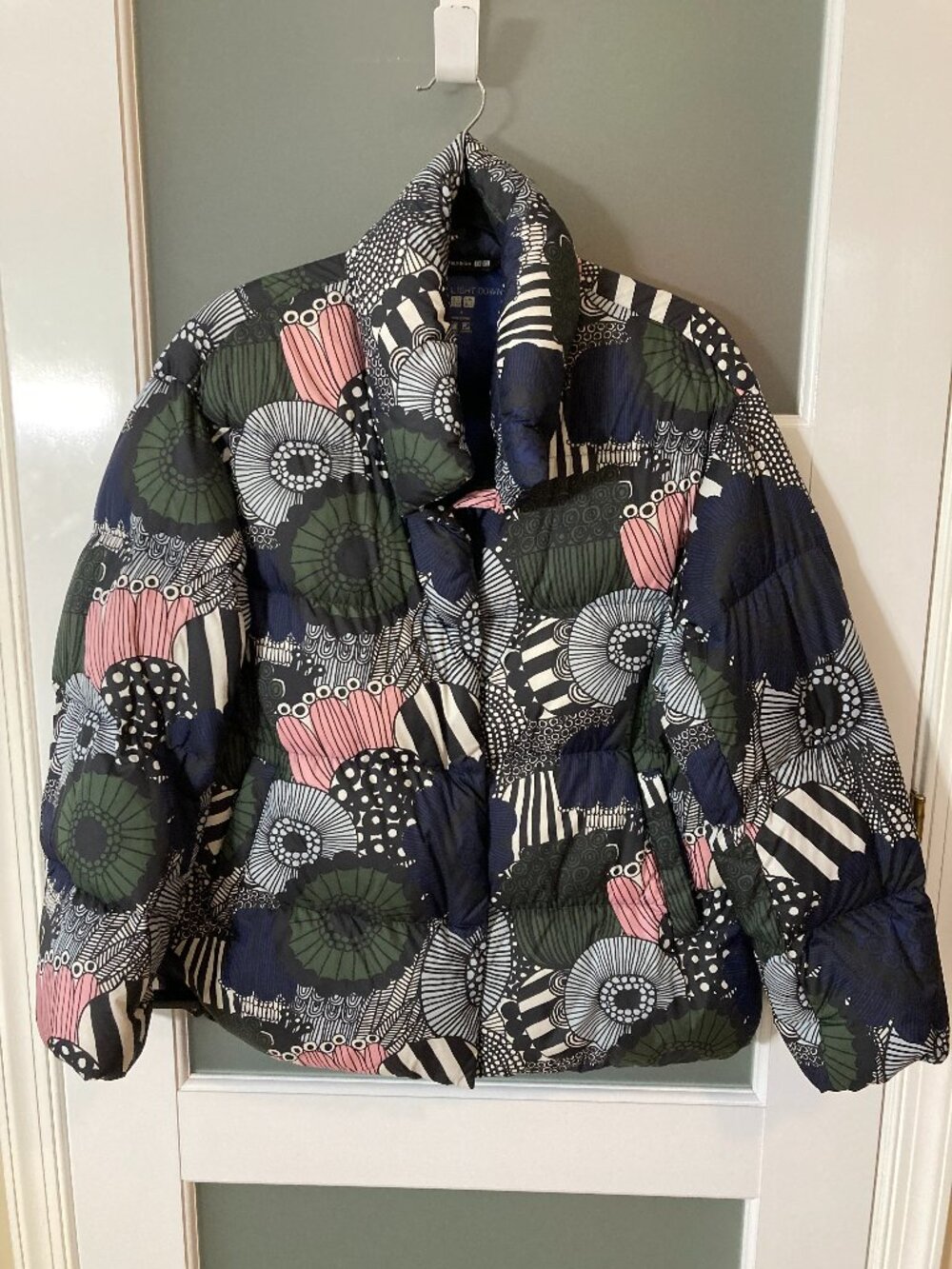 Marimekko X Uniqlo Ultra Light Womens Blue Down Parka Jacket - Small